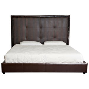 America Brown Leather King Size Bed
