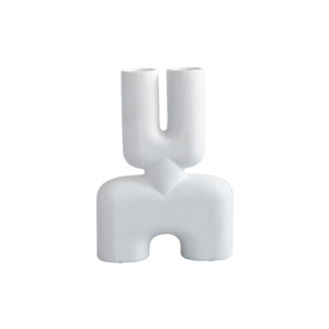 Cobra Double Medio White Vase
