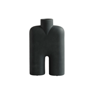 Cobra Medio Tall Black Vase