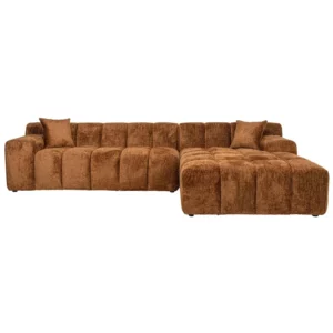 Cube Cinnamon 3-Seater Chaise Sofa
