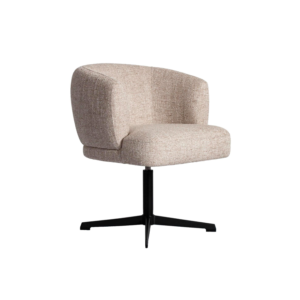 Dinan Cream Tweed Swivel Dining Chair