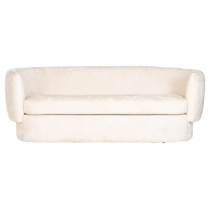 Donatella White Chenille 3-Seater Sofa