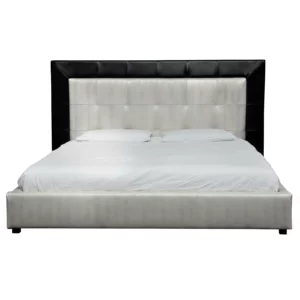 Excelsior White Leather King Size Bed