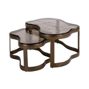 Fairfield Set of 2 Antique Brass Coffee Tables