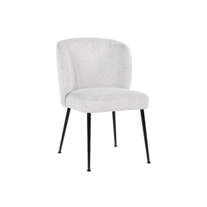 Fallon White Boucle Dining Chair
