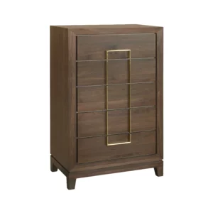 Lucca Walnut Tall 5-Chest of Drawers