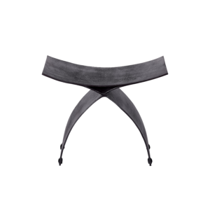 Noir Crescent Black Iron Stool