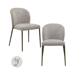 Stacker Set of 2 Earth Tweed Dining Chairs