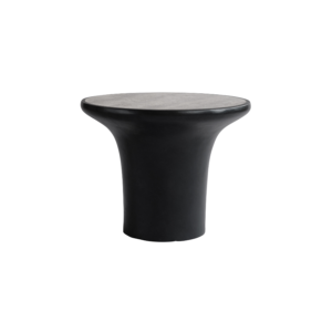 Trumpet Low Silver Travertine Side Table