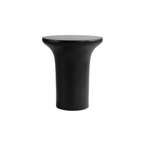 Trumpet Tall Silver Travertine Side Table